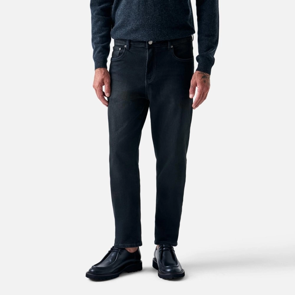 CALCA JEANS TAPERED BLACK