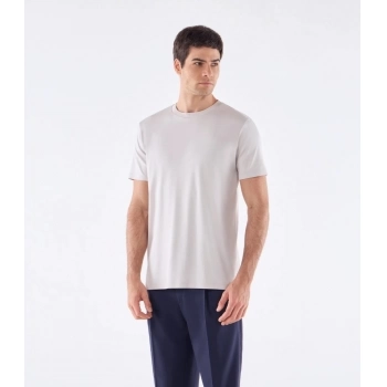 Camiseta Interloque com Gola Trabalhada