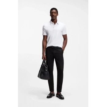 Calças Boss Slim-Fit Em Mistura De Algodão Elástico