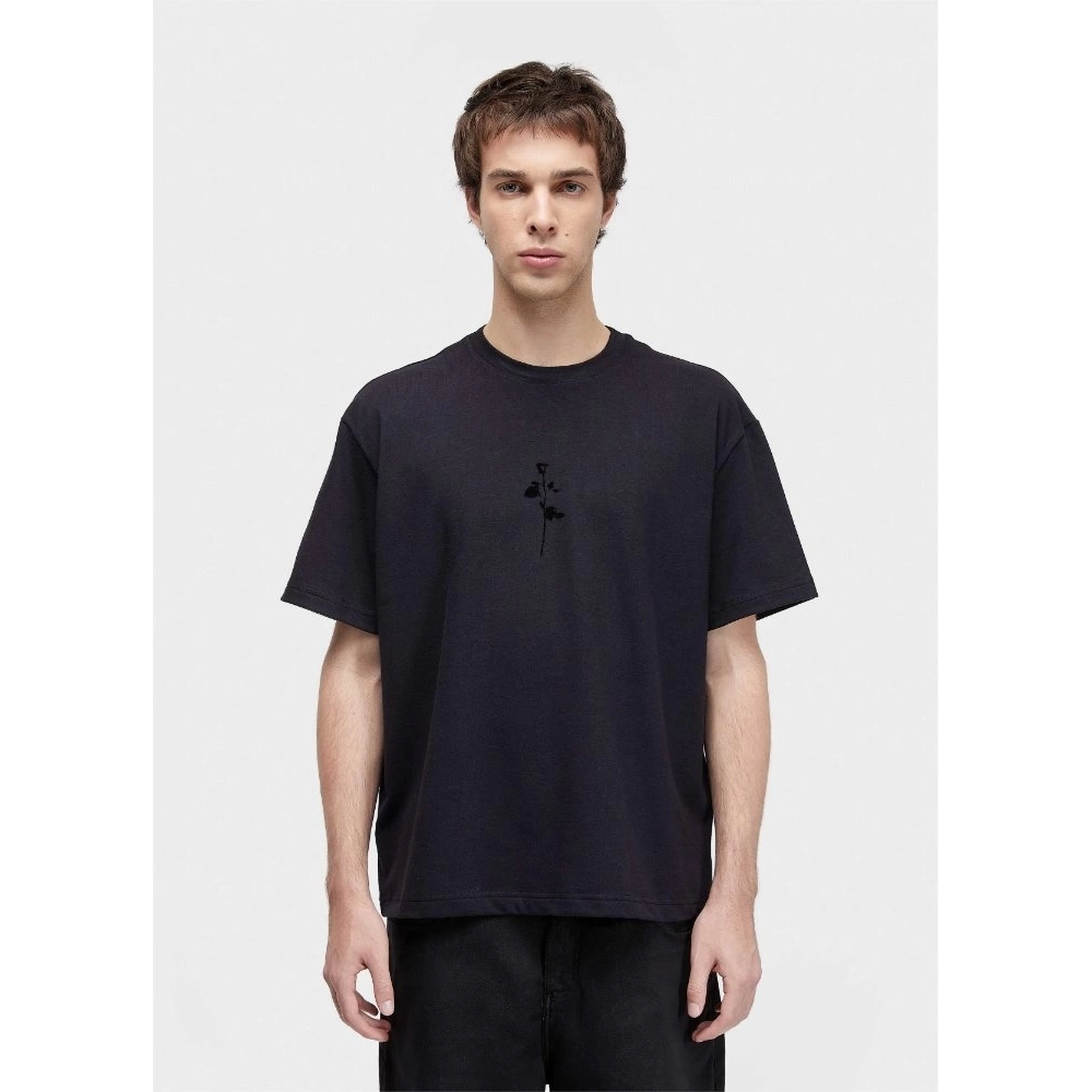 T SHIRT OVER PURESOFT FLOCKED ROSE MC